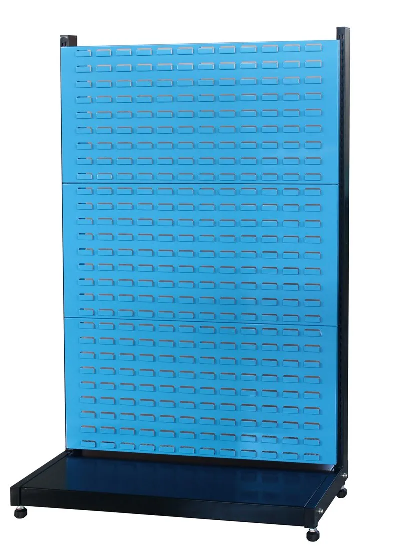 Prateleira lateral única para garagem de serviço médio com 3 painéis em rack de serviço leve de cor azul