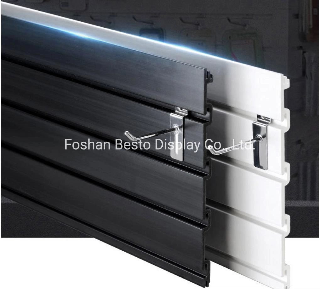 Black Plastic Slat Wall Display for Garage / Warehouse / Exhibition / Showroom / Supermarket