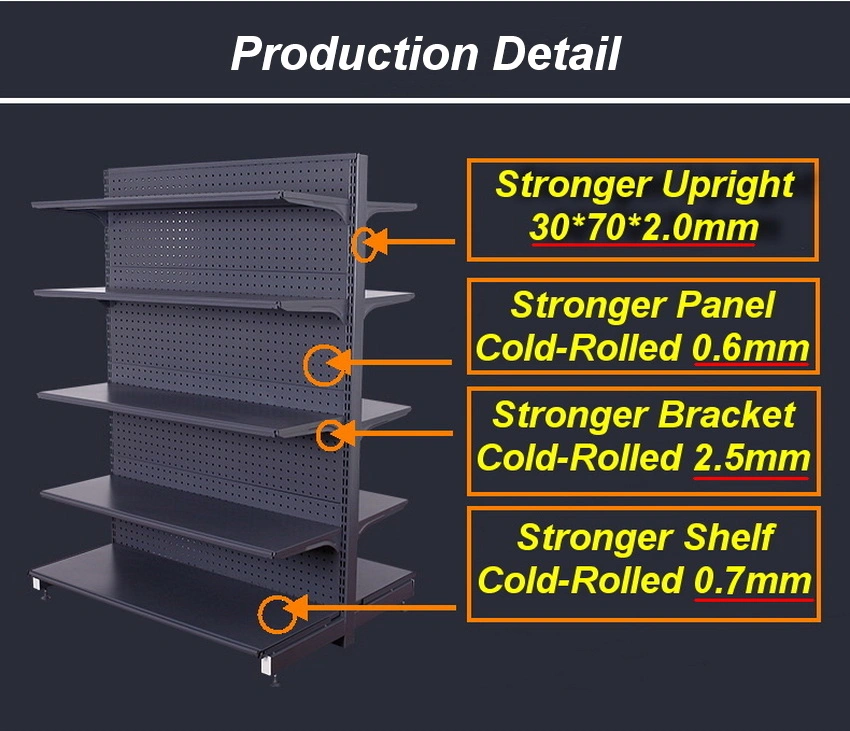 Retail Shop Cosmetic Display Shelving Store Rack Metal Supermarket Shelf