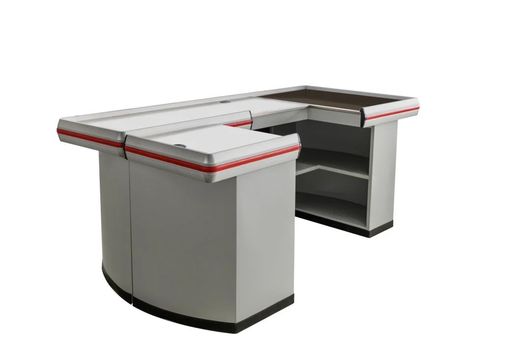 Supermarket Stainless Steel Checkout Counter Retail Store Cashier Counter Shop Fitting