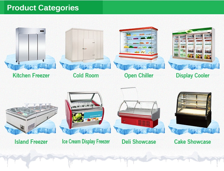 Supermarket Upright Front and Rear Open Door Display Refrigerator and Freezer Commercial Refrigeration Equipment