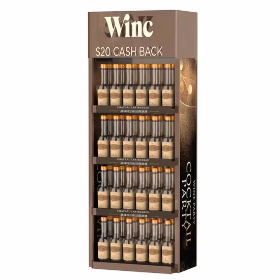 Formas de garrafa de vinho Prateleiras de placas de metal Prateleiras de exibição de publicidade para promoção